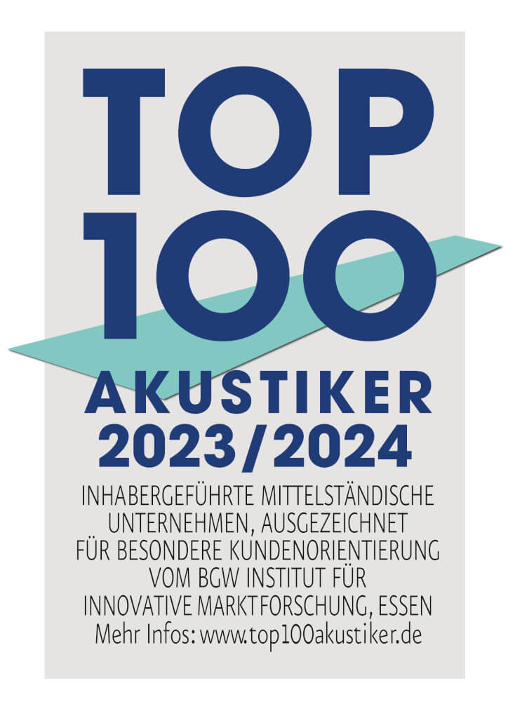 Logo Auszeichnung für Rietberg zum Top 100 Akustiker 2023